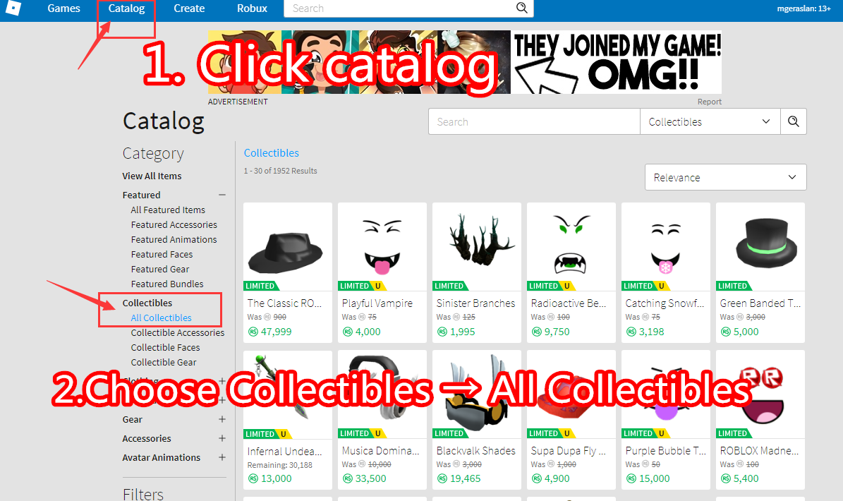 How To List Item In Roblox - roblox catalog all