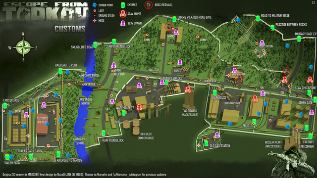 escape from tarkov customs map escape from tarkov customs map